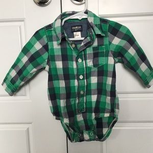 Green 12 month button up shirt